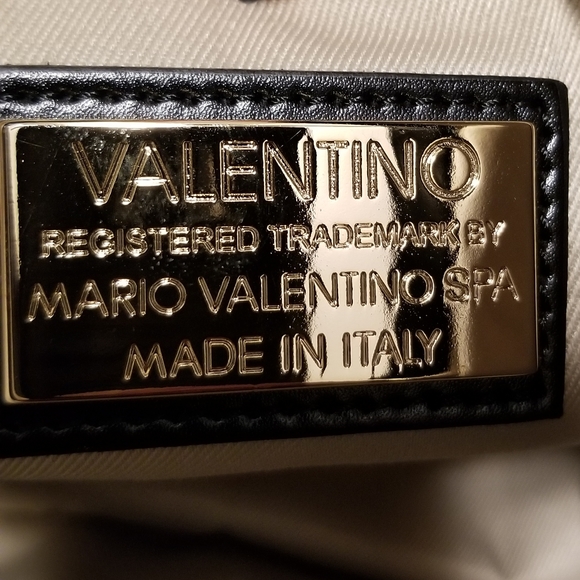 Valentino By Mario Valentino Sandrine Monogram Leather Shoulder Bag, Black - Picture 9 of 10